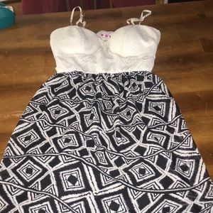 Lace top skater dress